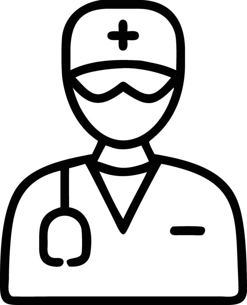A doctor icon with a stethoscope vector