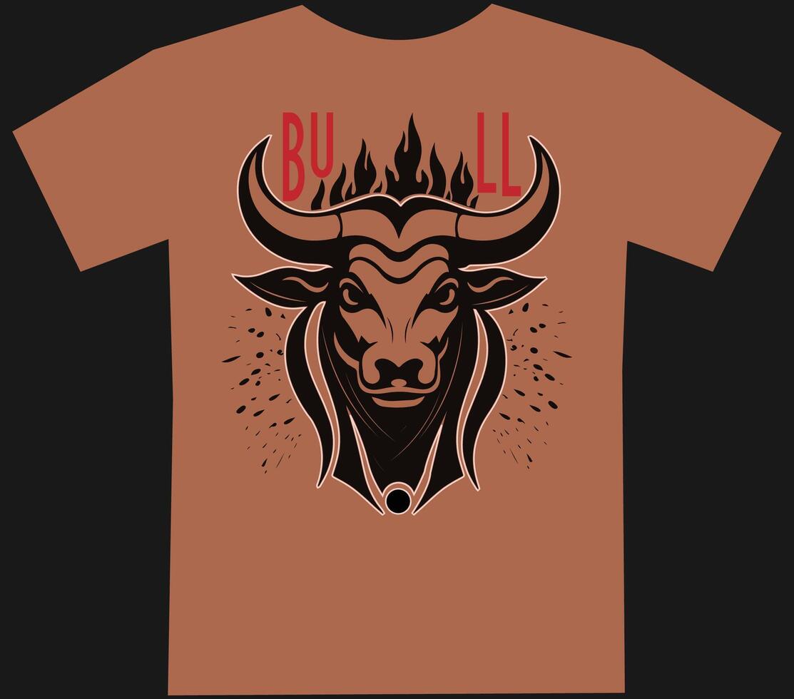 Angry bulls power with t shirt design. vector