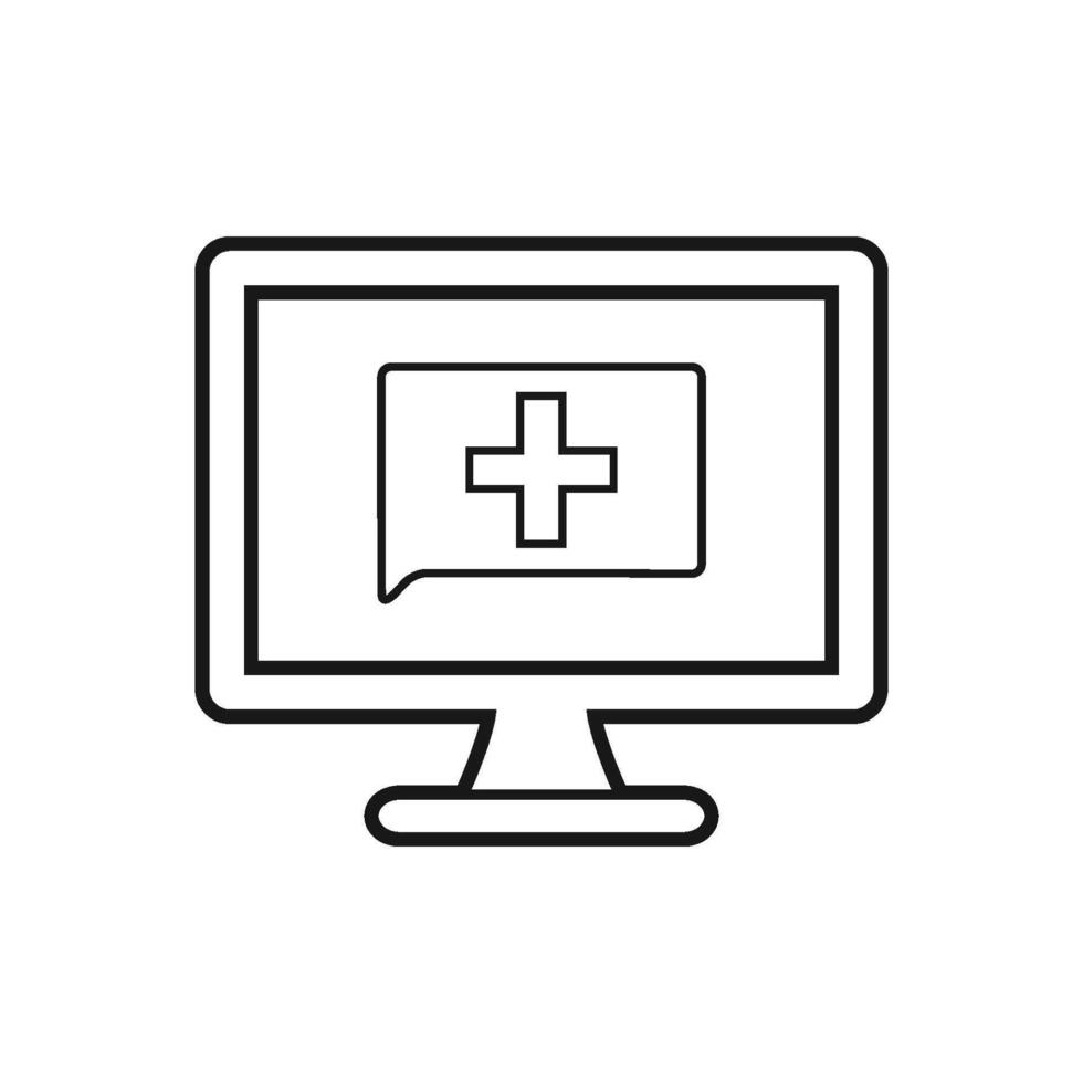 Medical monitor icon medical monitor line icon medical monitor line icon medical monitor line icon medical monitor line icon vector