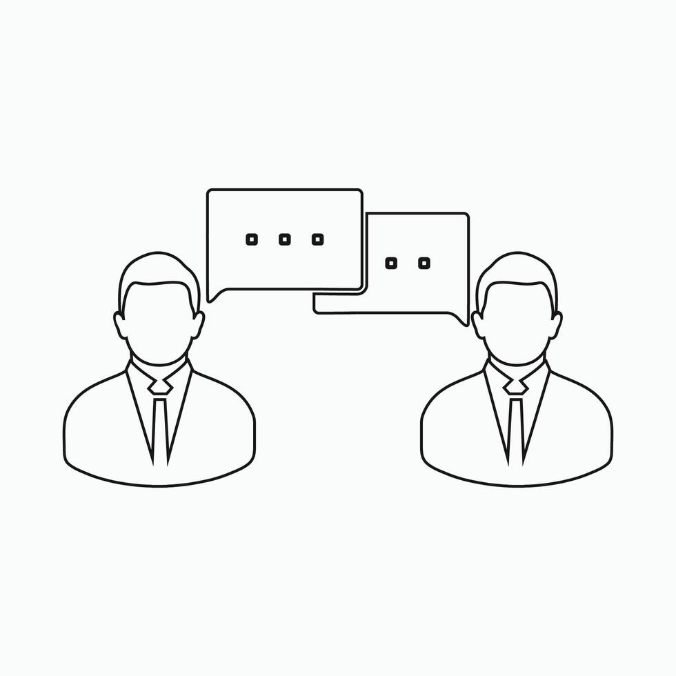 Two people with speech bubbles on their heads vector