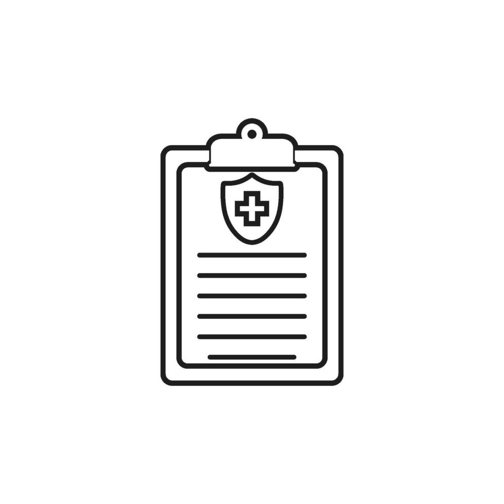 A clipboard with a medical symbol on it vector