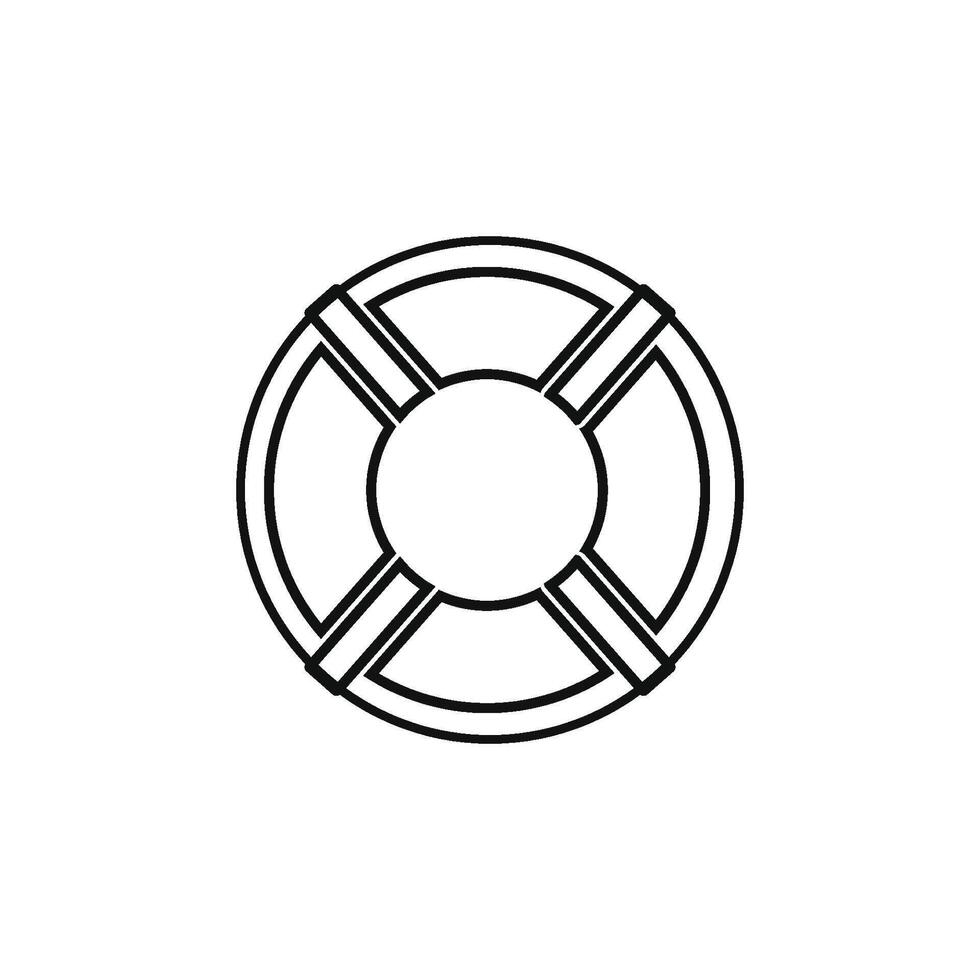 A black and white illustration of a life preserver vector
