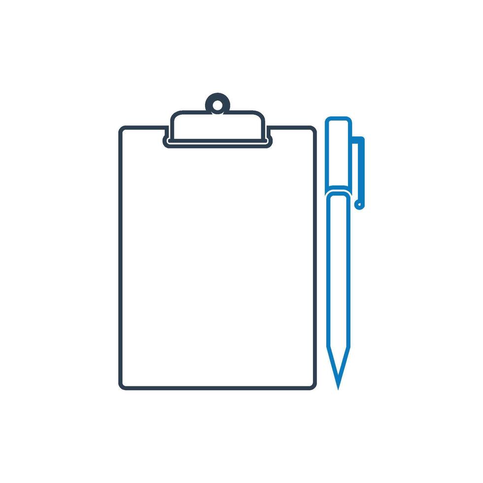 Clipboard and pen line icon, concept, illustration, , design, illustration, illustration, vector