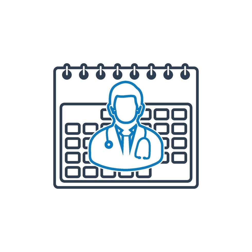 A doctor is on a calendar icon vector