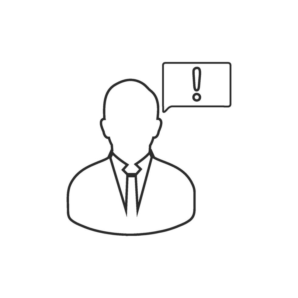 A man with a speech bubble above his head vector