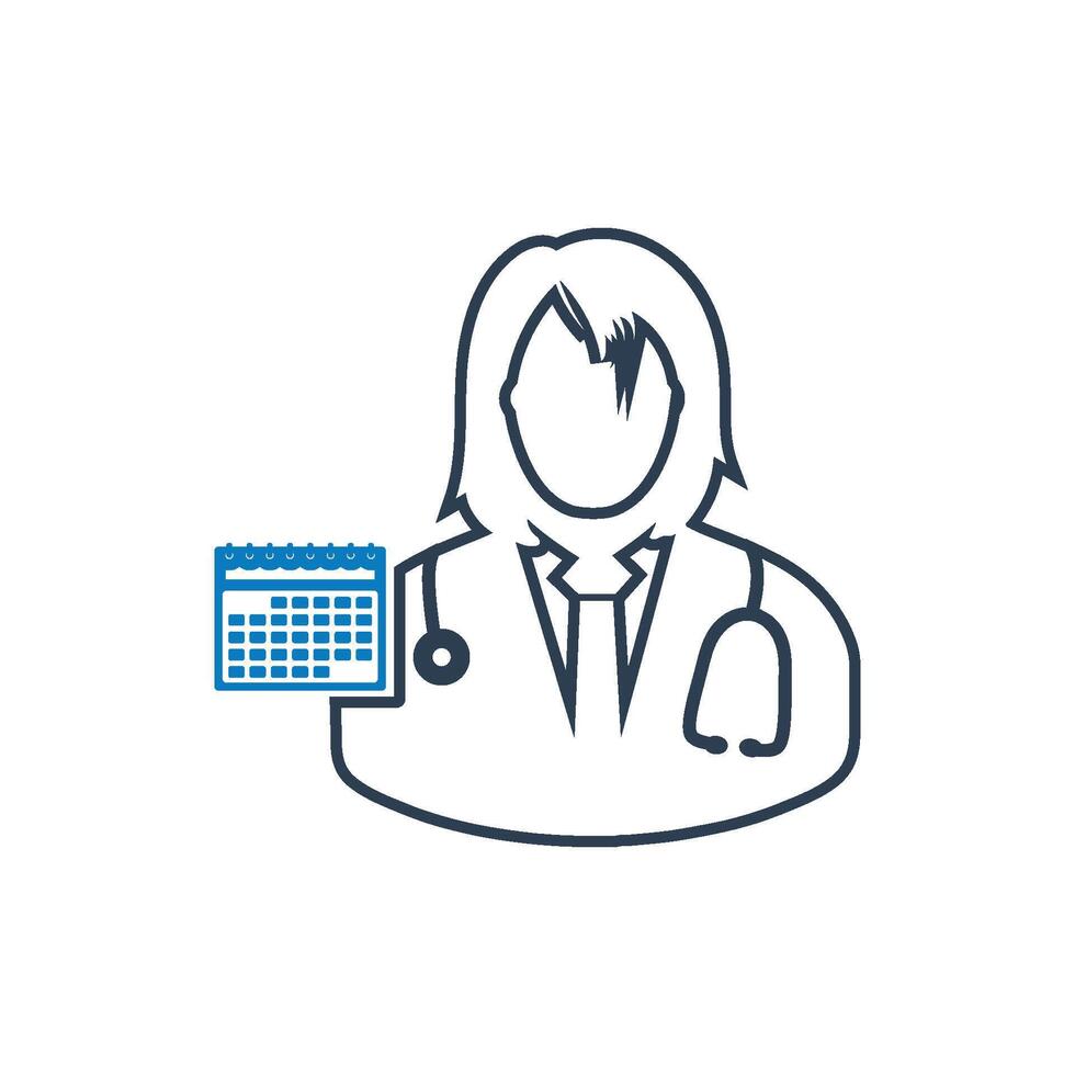 A doctor holding a calendar icon vector