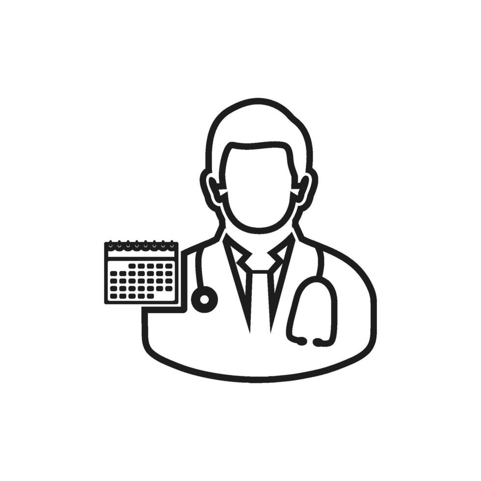 A doctor holding a calendar icon vector