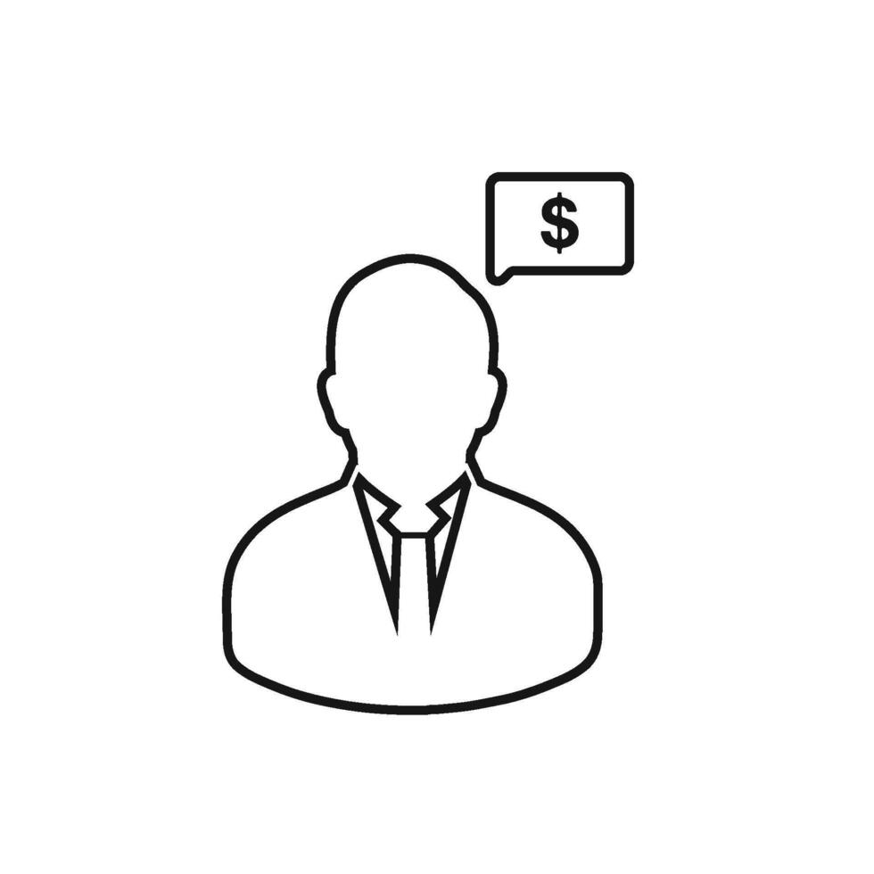A man with a dollar sign on his head vector