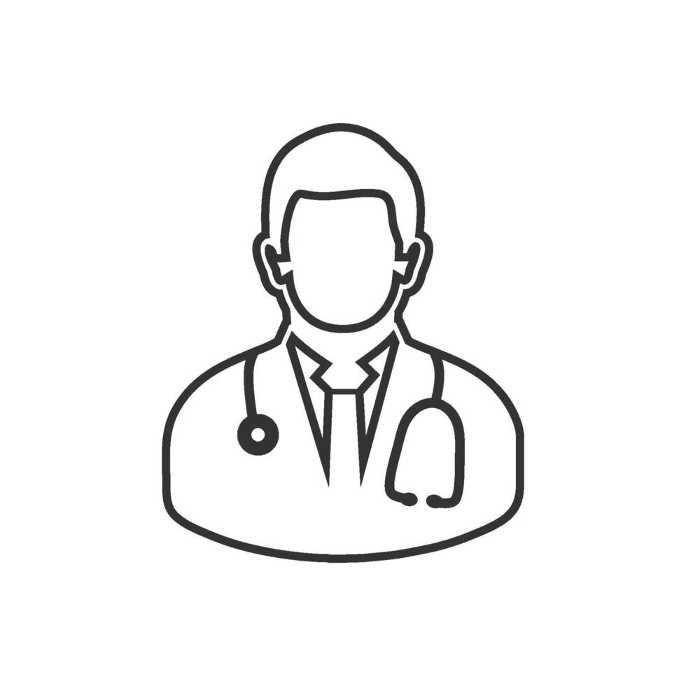 A doctor icon in a line style vector