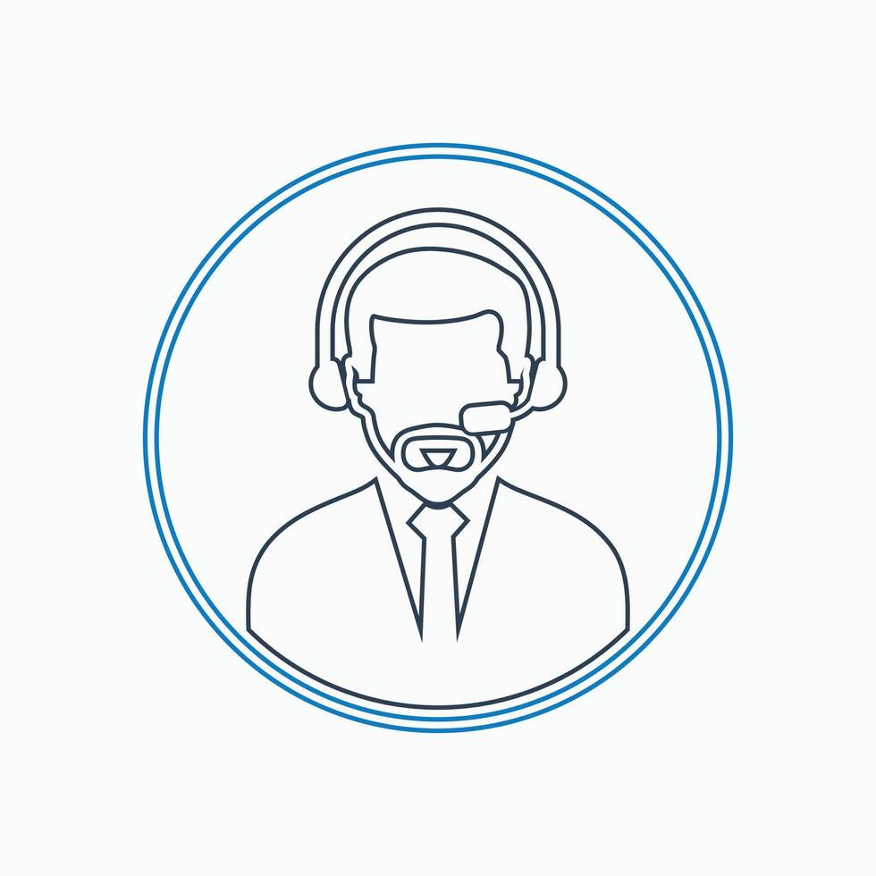 A call center agent with headset icon vector