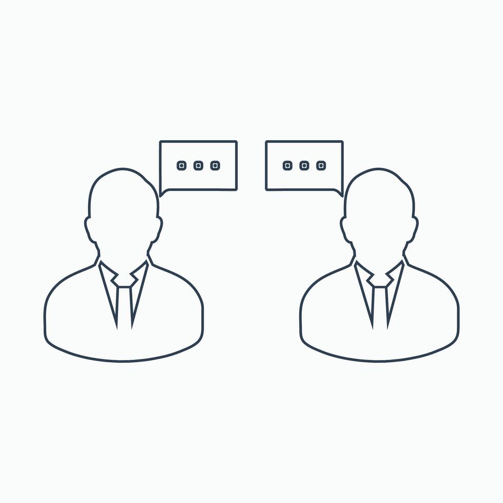 Two people with speech bubbles on their heads vector