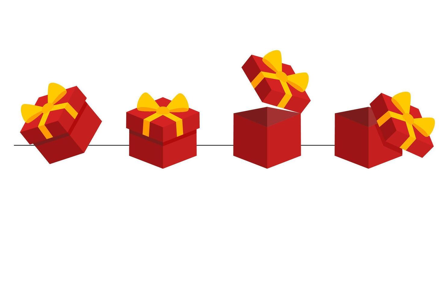 Red gift set for Christmas celebration vector