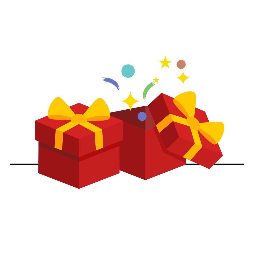 Red Gift box for Christmas vector