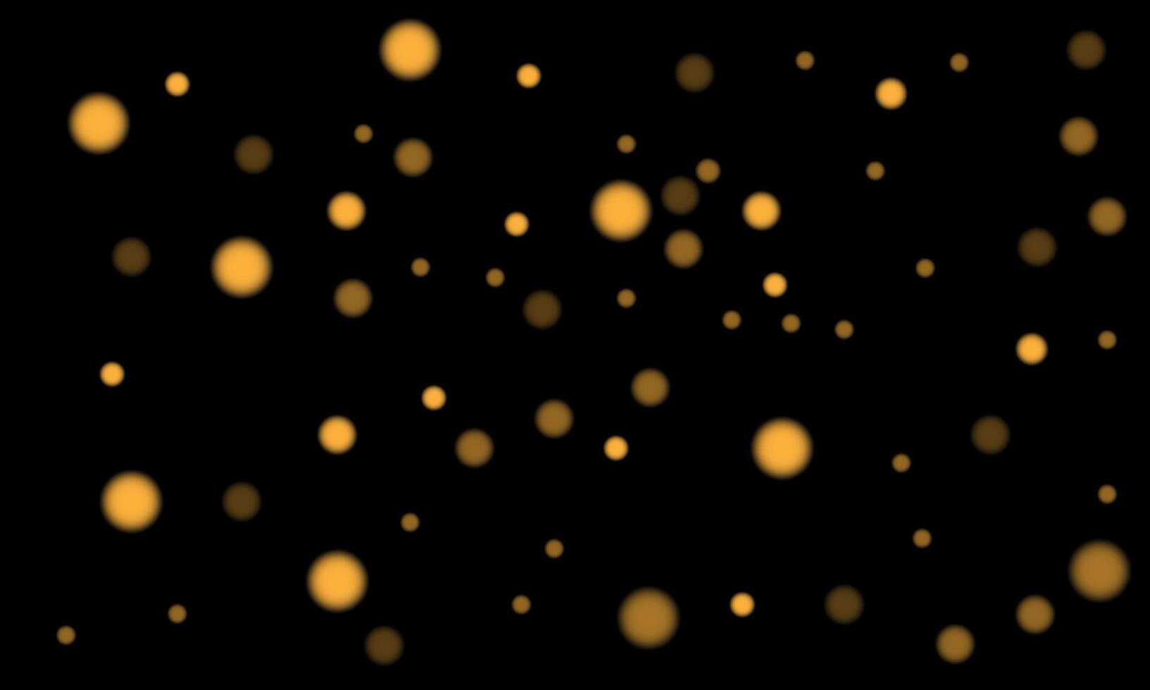 black background with golden bokeh effect vector