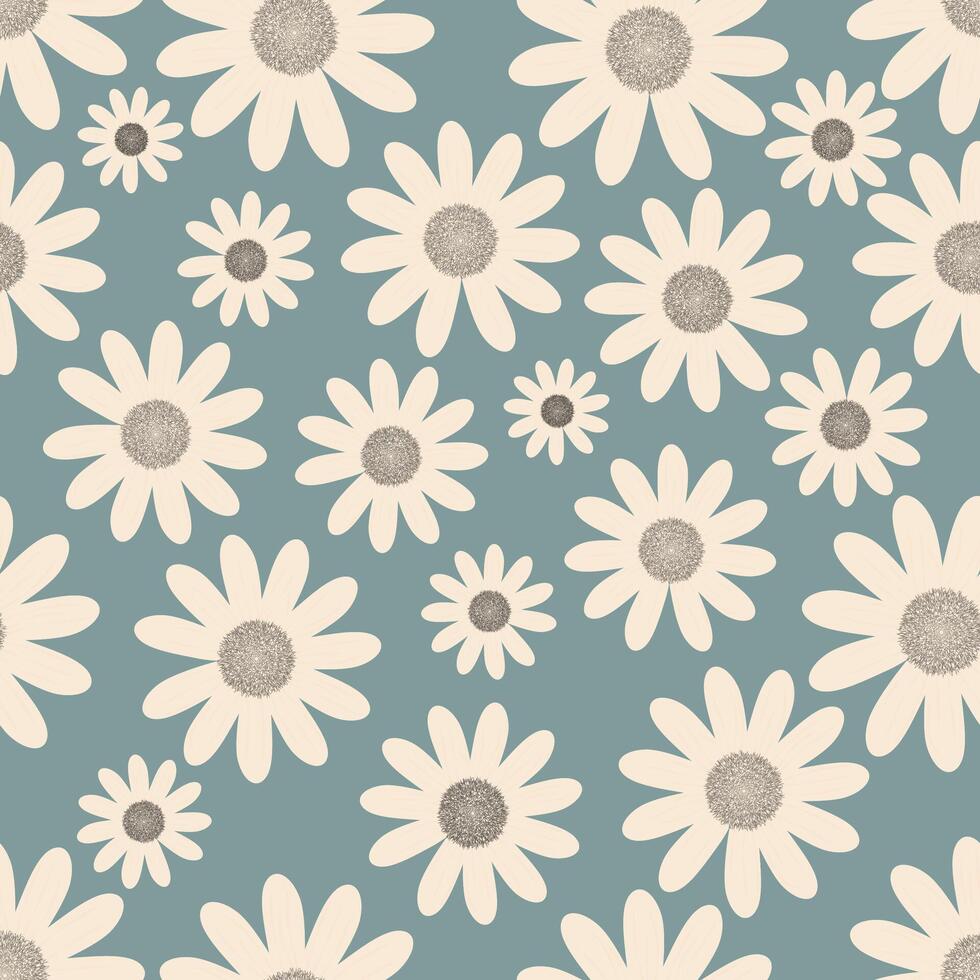seamless delicate floral pattern of daisies vector