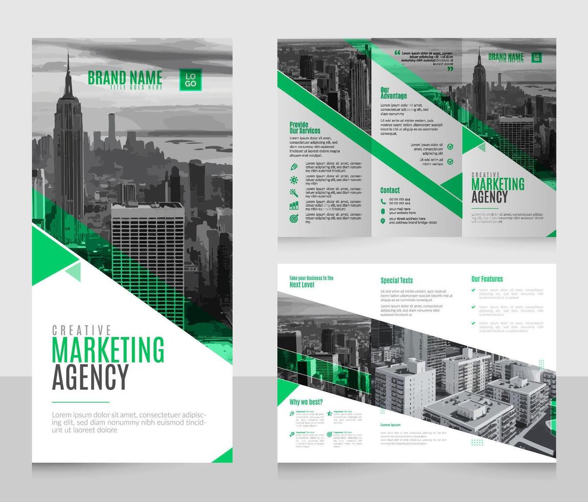 business trifold brochure template design vector