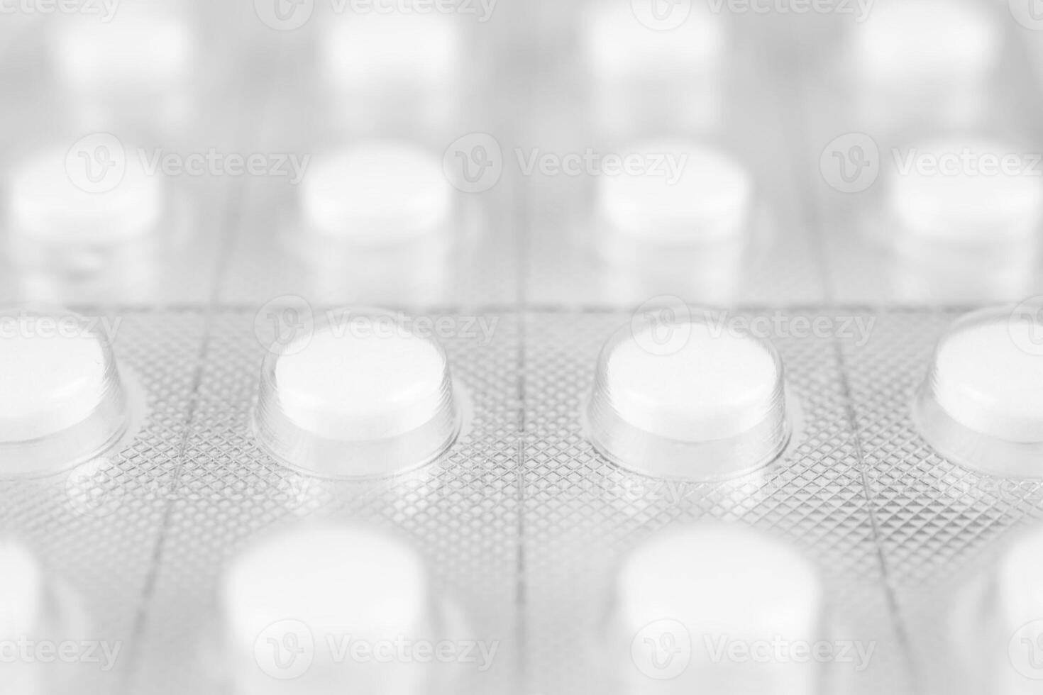 White pills. Blister Pack. Close up Stock photo. photo