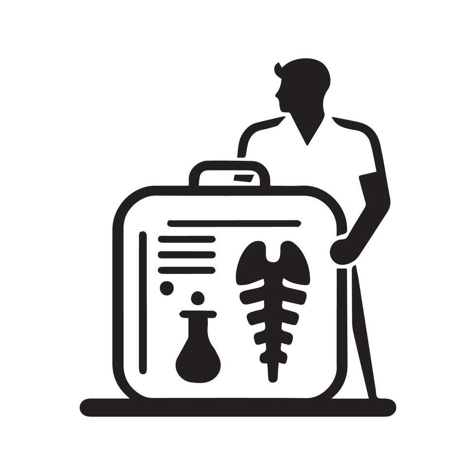 Health Checkup Icon, Medical Drawing, Medicine Symbol, Ems Symbol vector