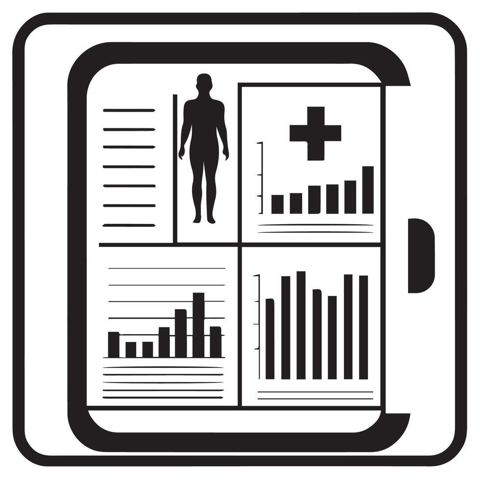 Medical Chart Icon, Medical Sticker, Medical Sign, Hospital Symbol vector