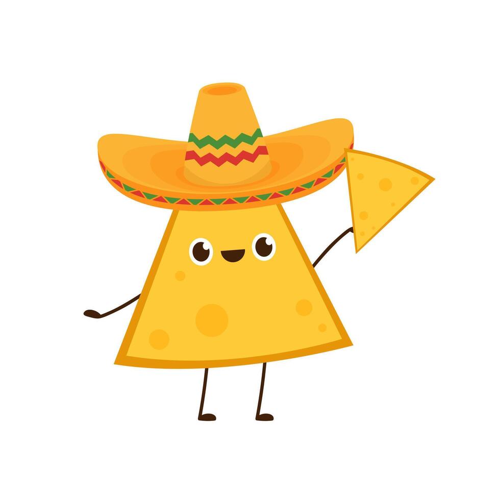 Nacho character design. Nachos on white background. vector