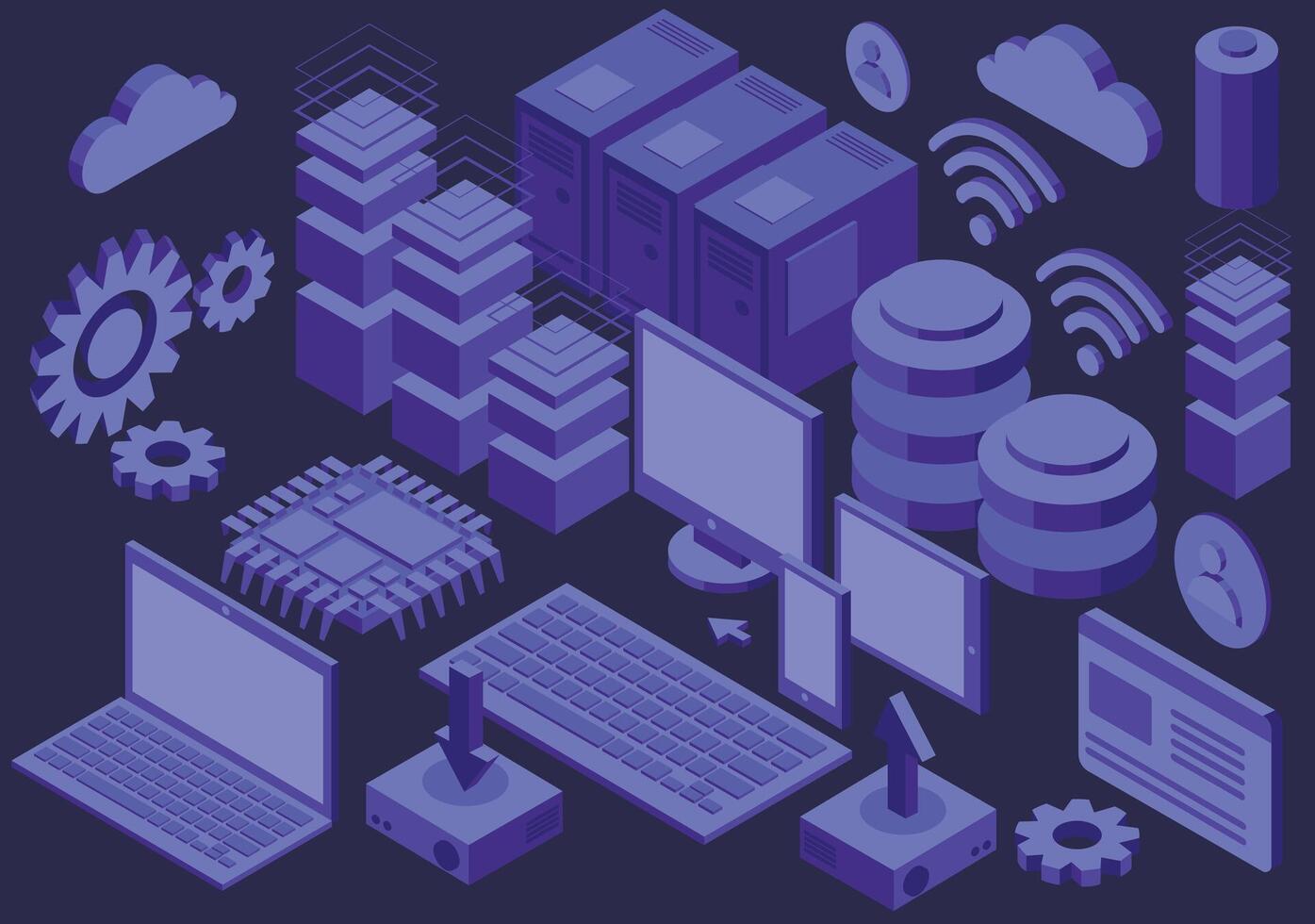 technologys pc computer laptop isometric vector