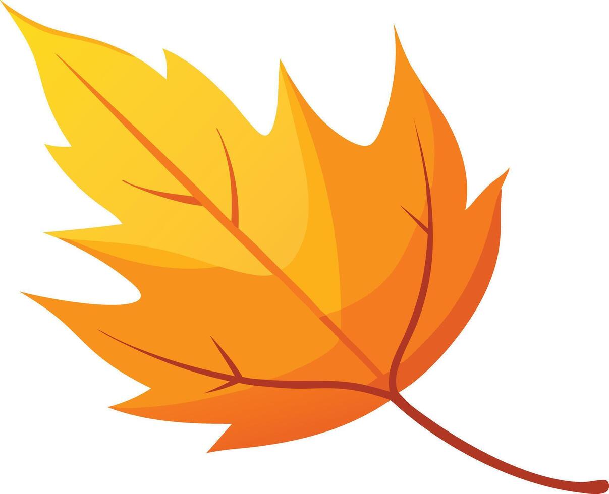 Yellow autumn leaf falling, an illustration with a bright and vibrant look vector