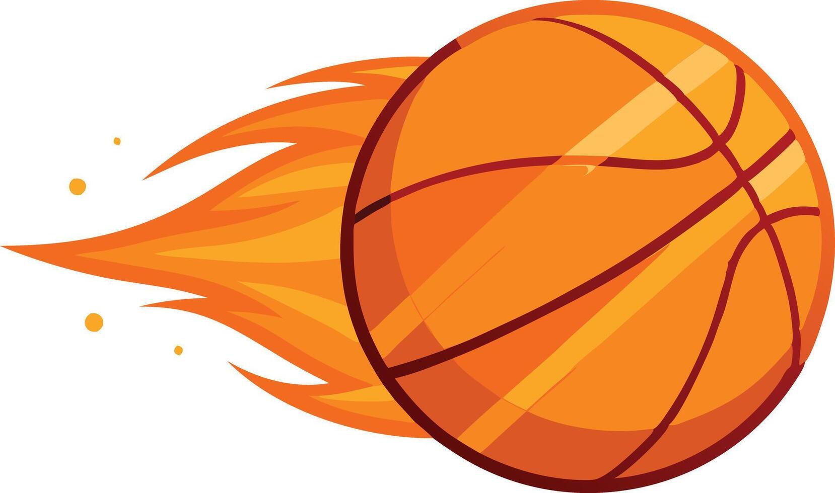 Flaming basketball in motion, a dynamic and energetic sports illustration vector