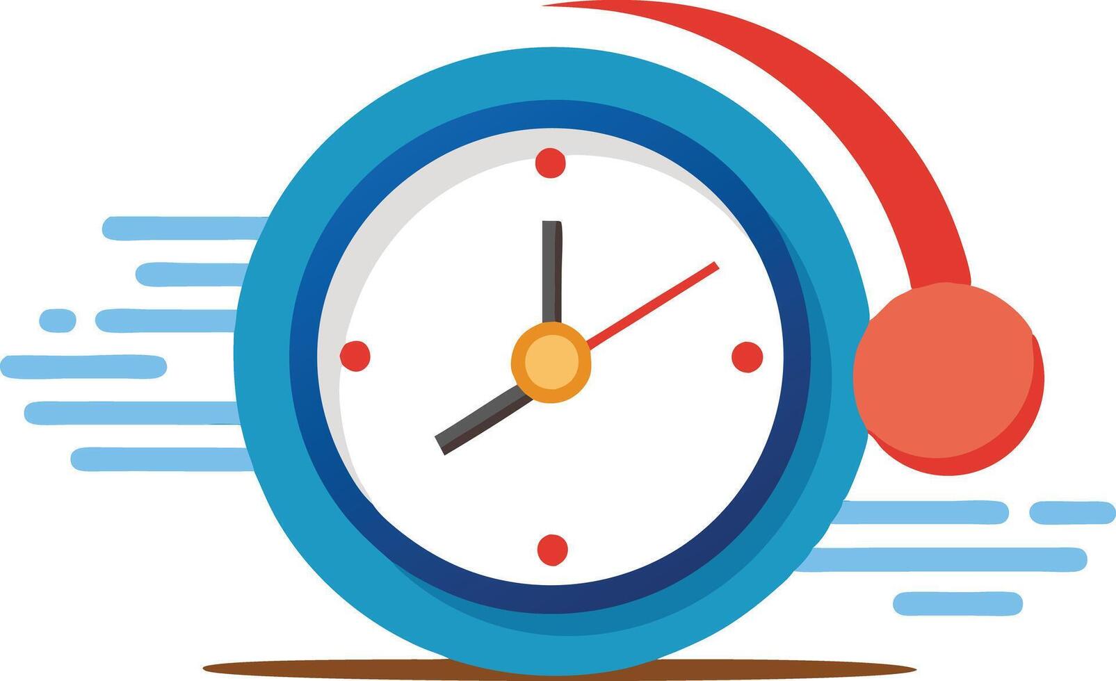Cartoon stopwatch with moving red hand, dynamic illustration symbolizing fast time vector