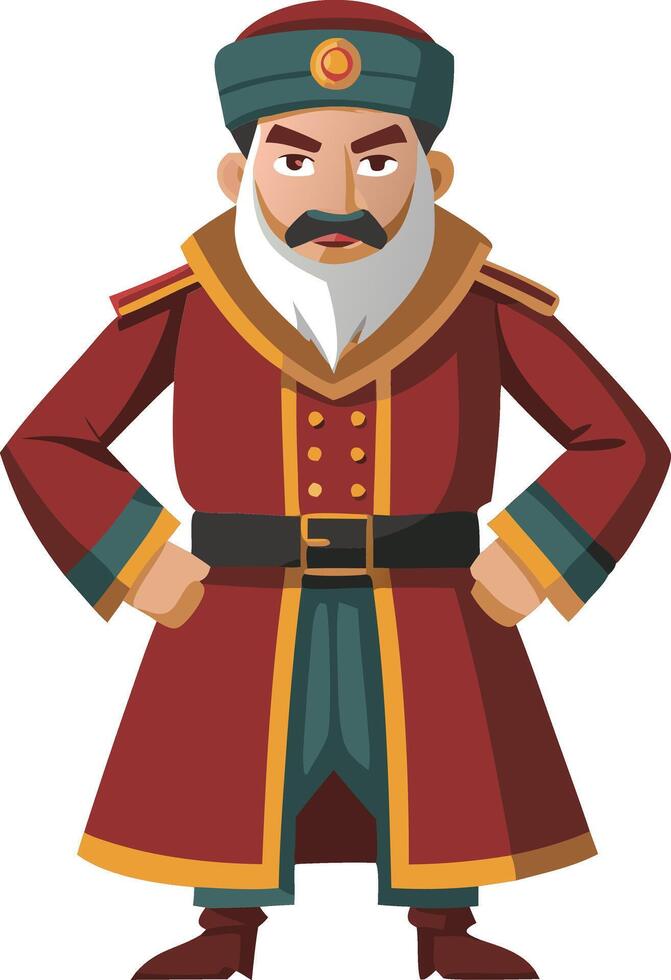 A illustration of a man in traditional Eastern European attire, symbolizing culture, tradition, and heritage. vector