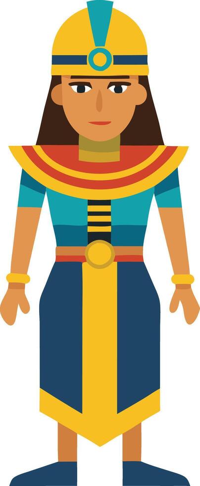 A illustration of an ancient Egyptian pharaoh in traditional attire, symbolizing history, royalty, and culture. vector