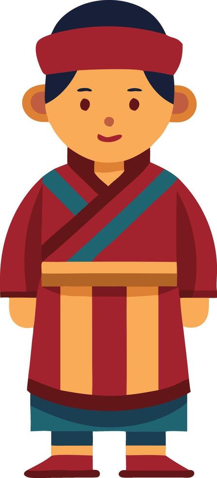 A illustration of a man in traditional Chinese attire, symbolizing culture, tradition, and ethnic heritage. vector