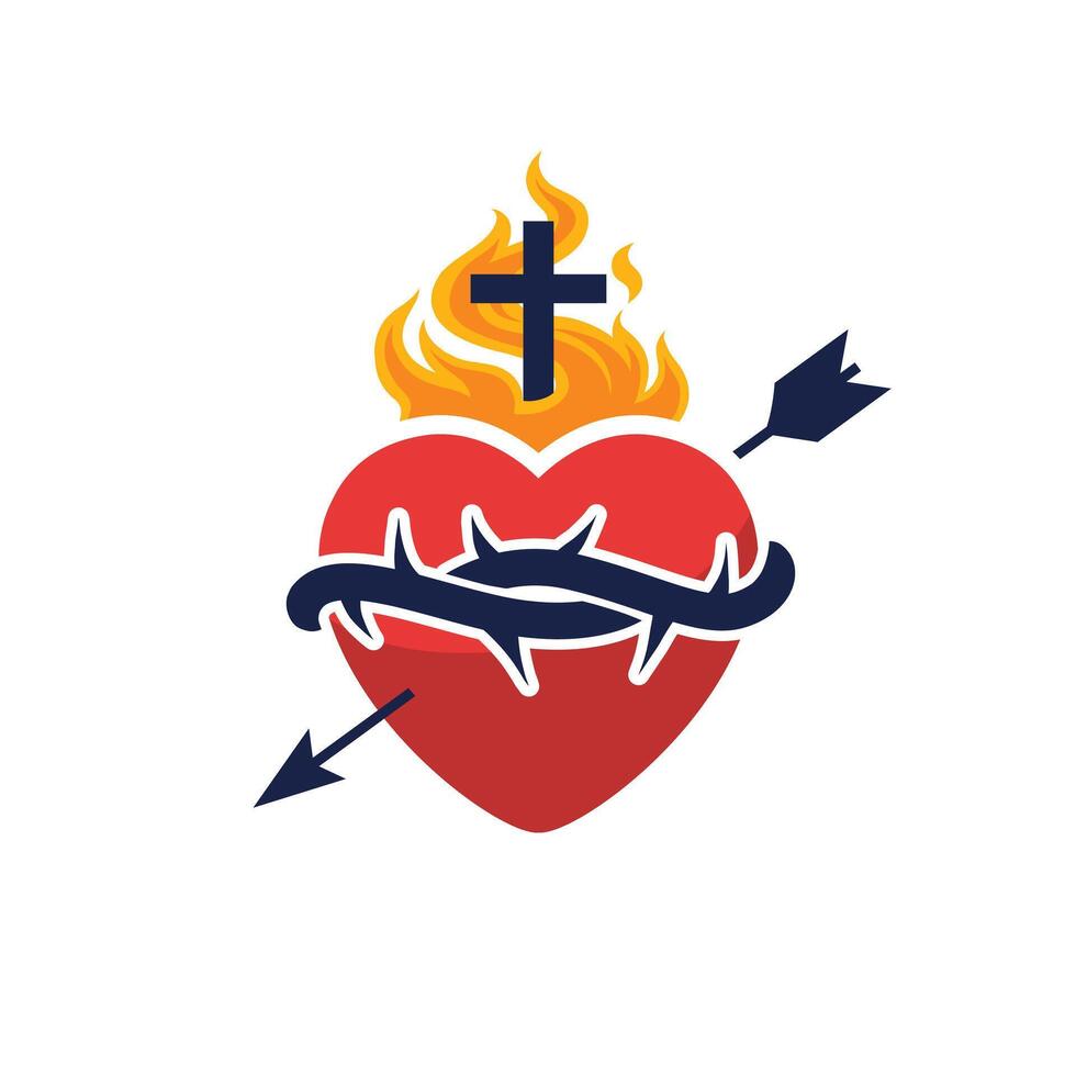 Sacred Heart of Jesus logo vector
