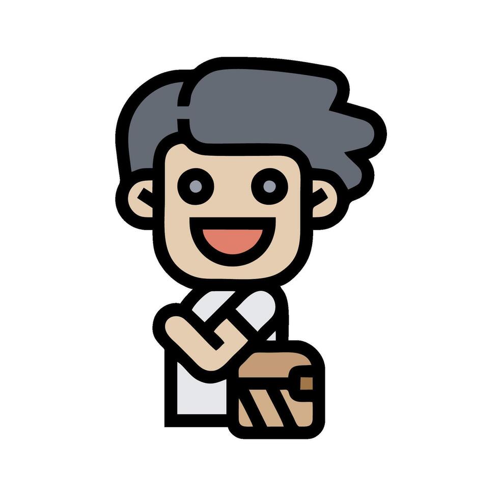 A cartoon man with a bag on his shoulder vector