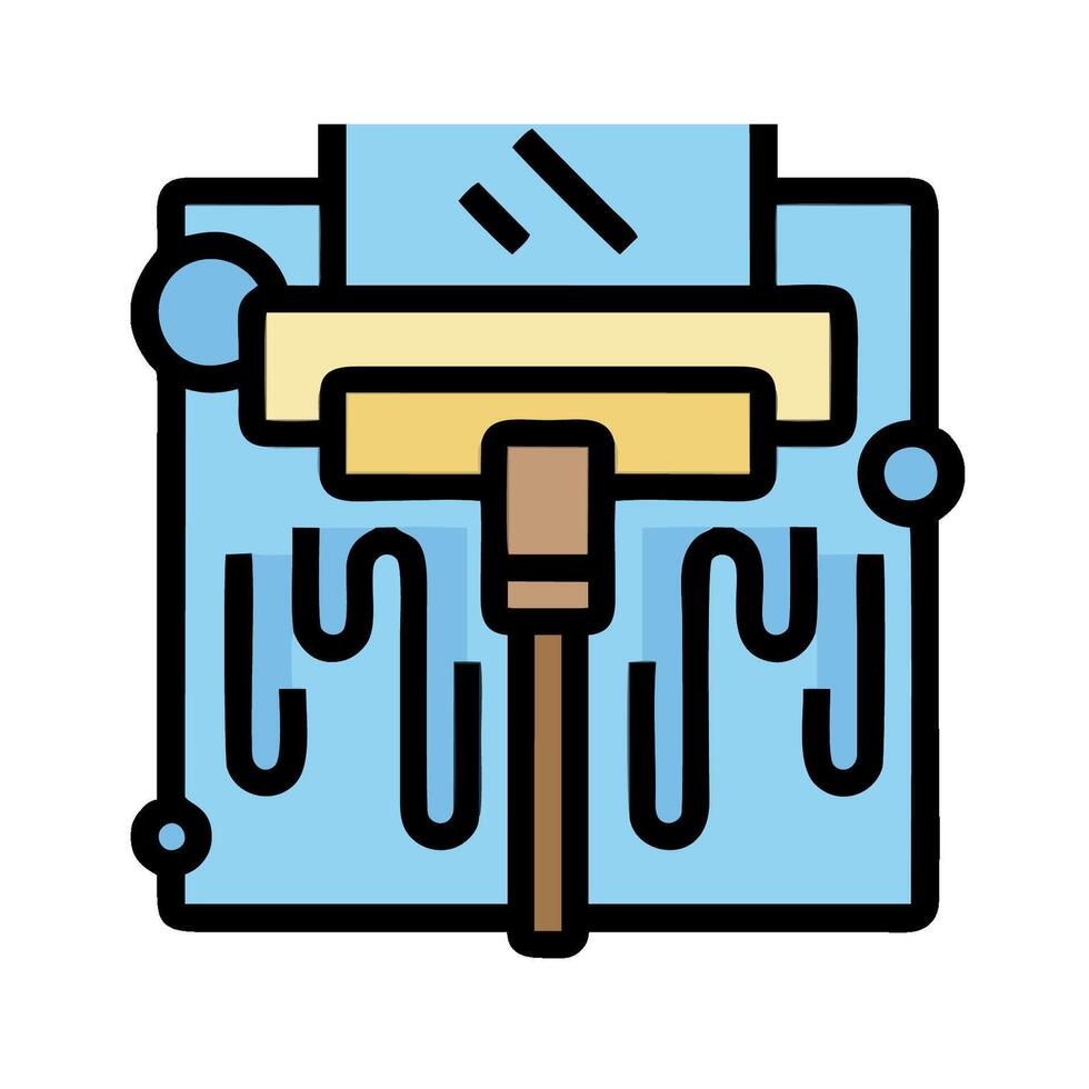 A blue and white icon of a vacuum cleaner vector