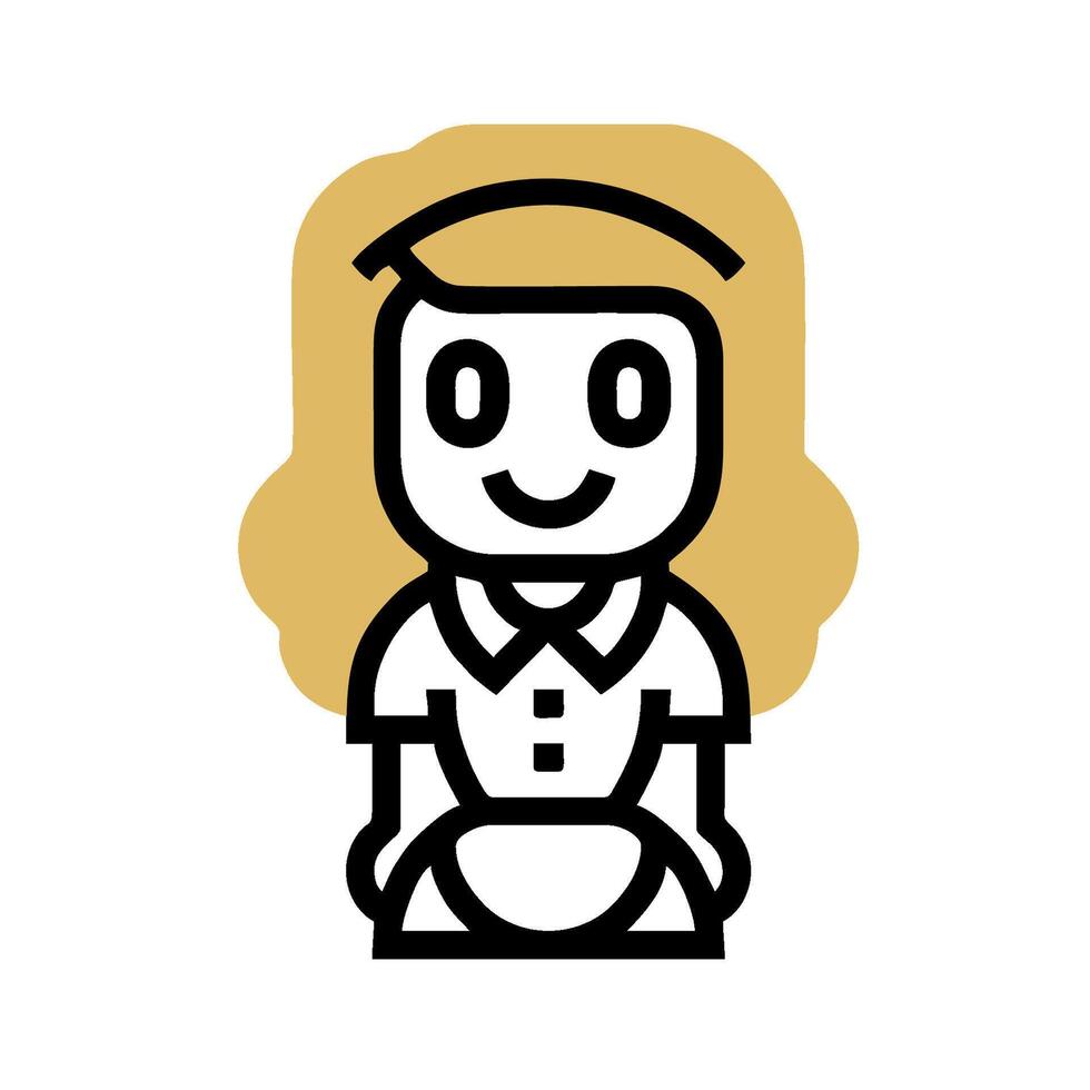 A cartoon girl with a bow on her head vector