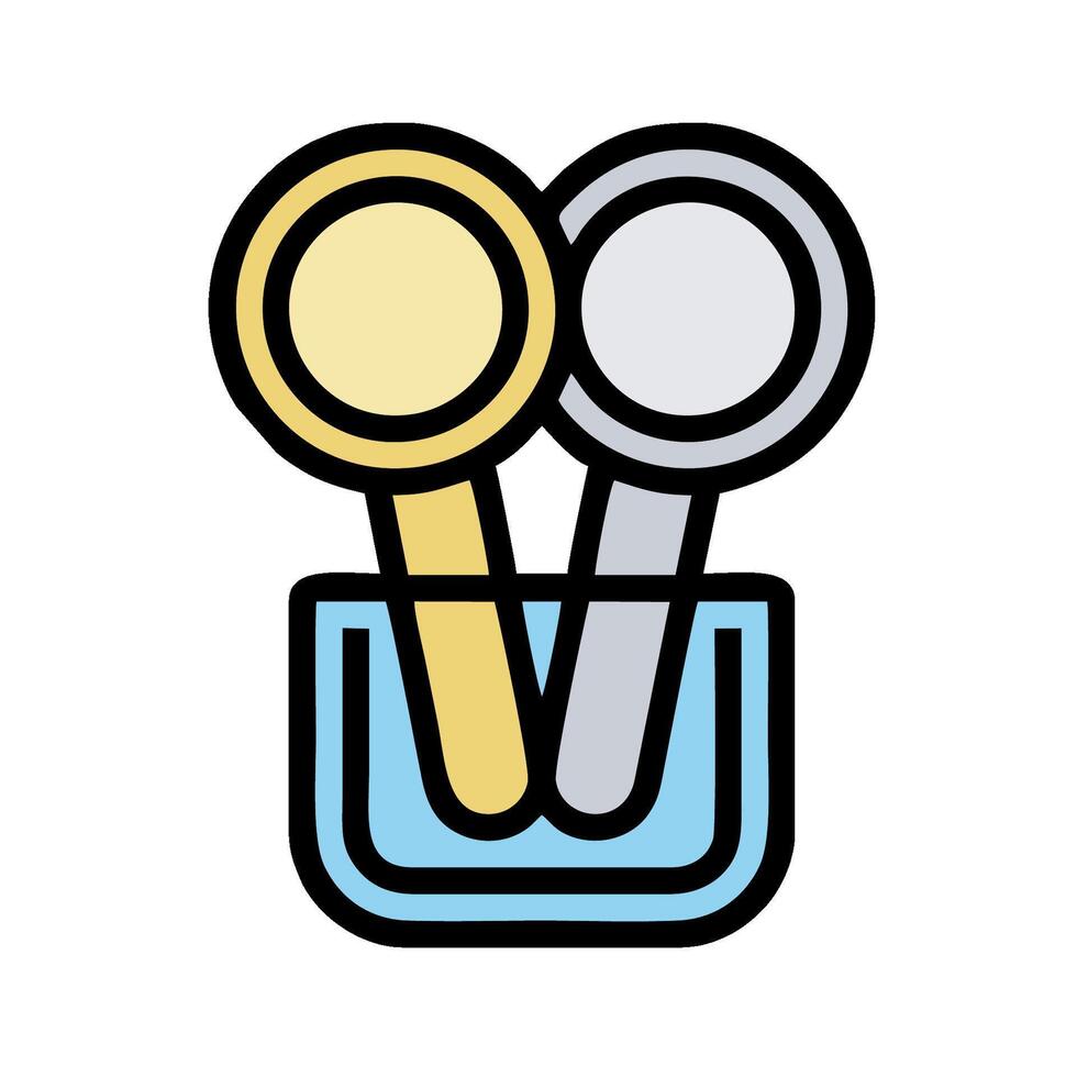 Two spoons in a cup with a spoon in the middle vector