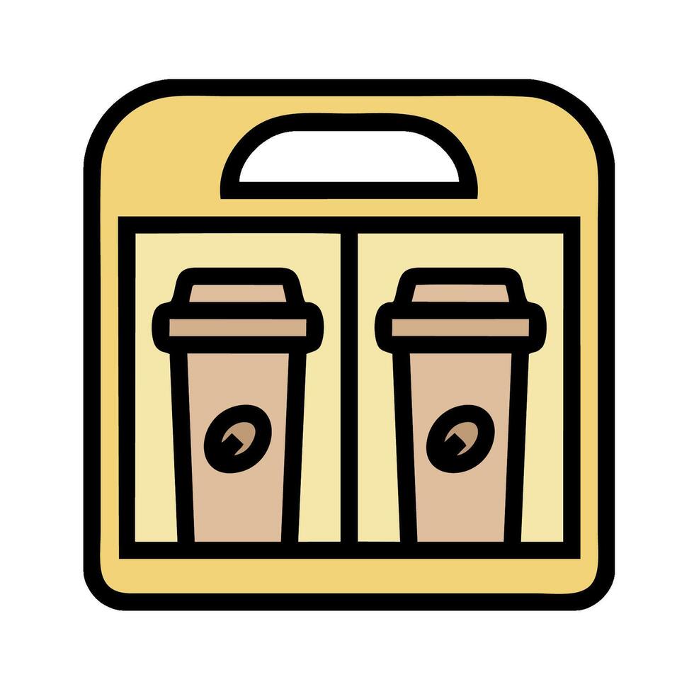 Two coffee cups in a box with a lid vector