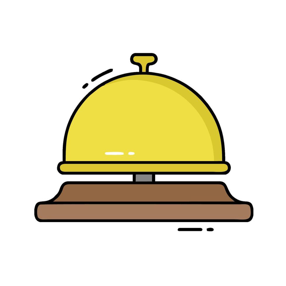 A yellow bell on a wooden stand vector