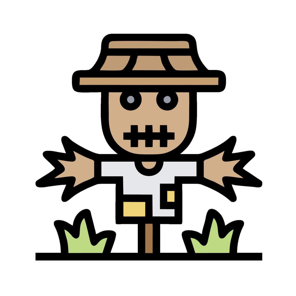 Scarecrow in the field illustration vector