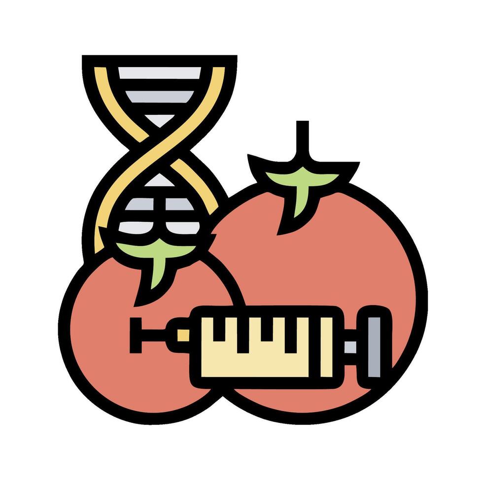 A dna test and a tomato with a syringe vector
