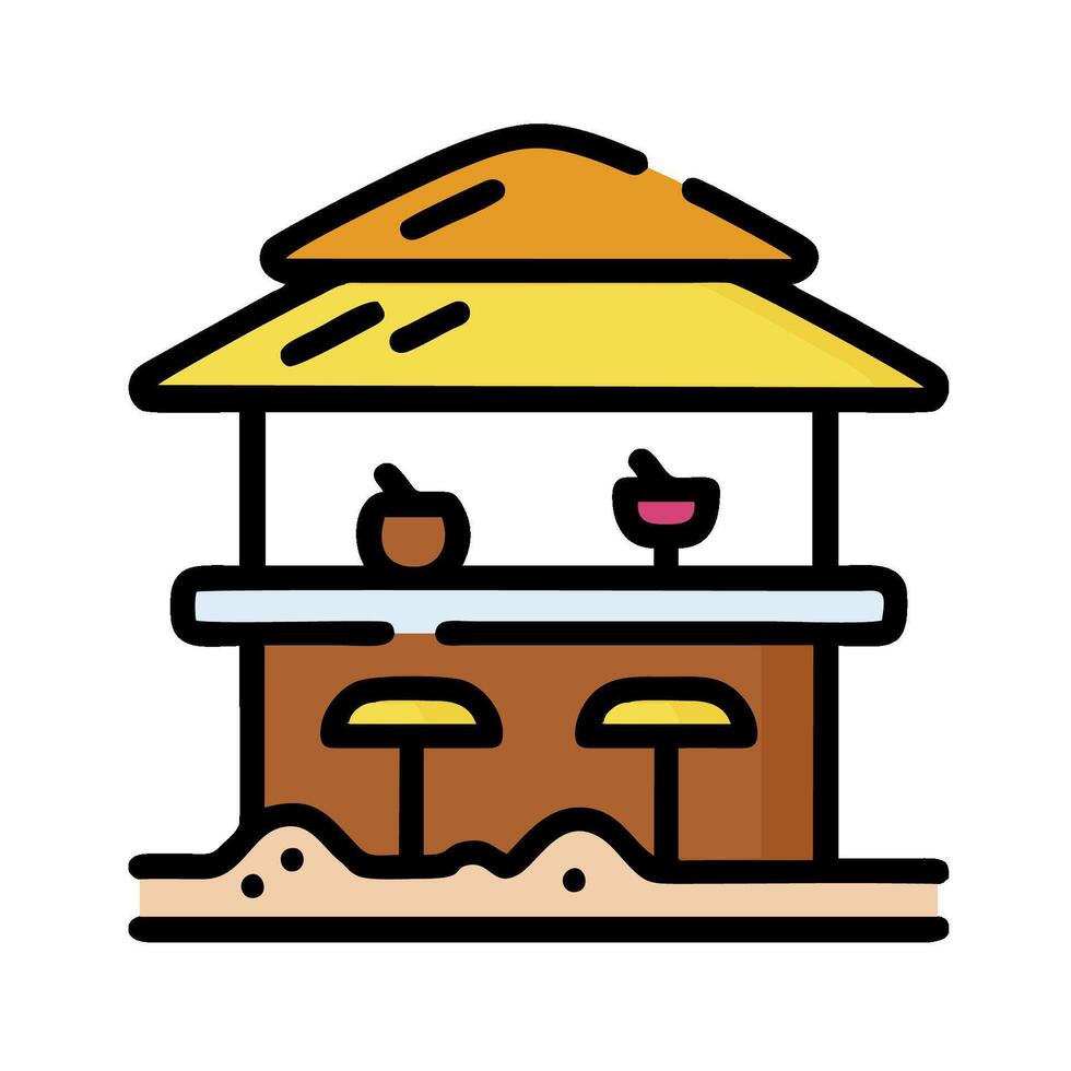Bar on the beach icon illustration vector