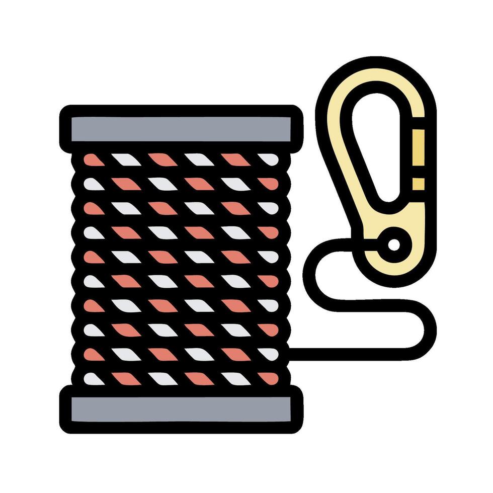 A spool of thread with a hook and a carabine vector