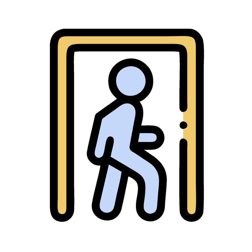 A man walking through an open door vector