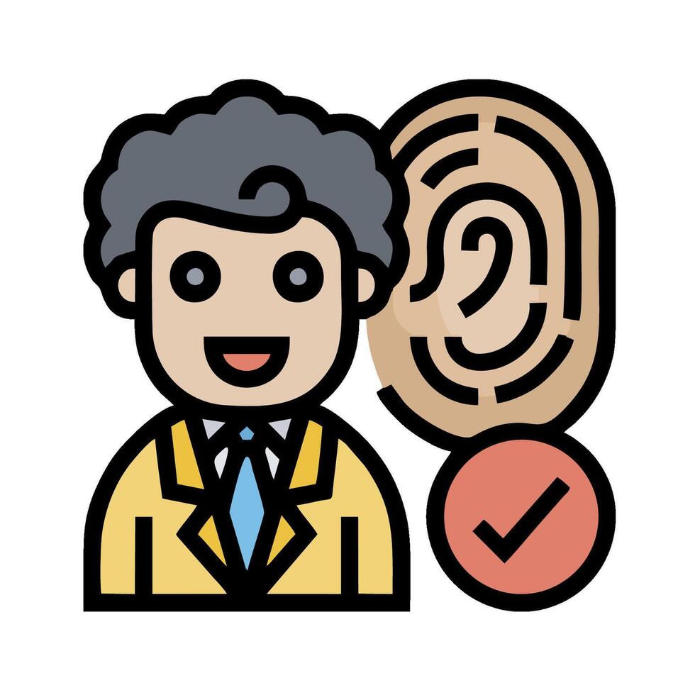 A man with a fingerprint and a check mark vector