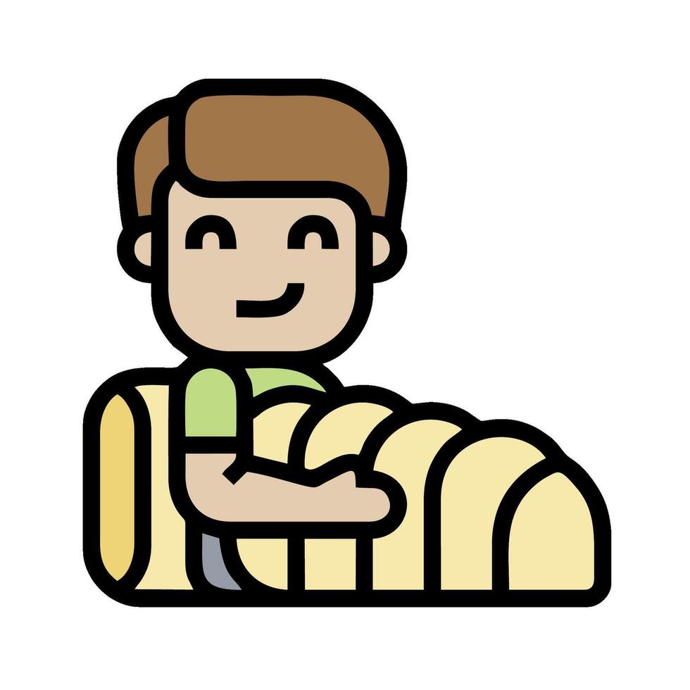 A man is sitting in a bed with a smile vector