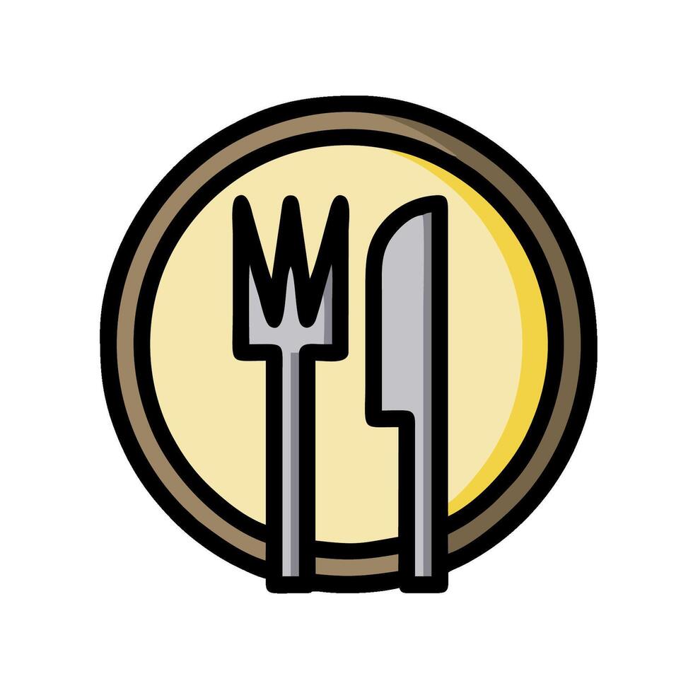 A knife and fork icon on a white background vector