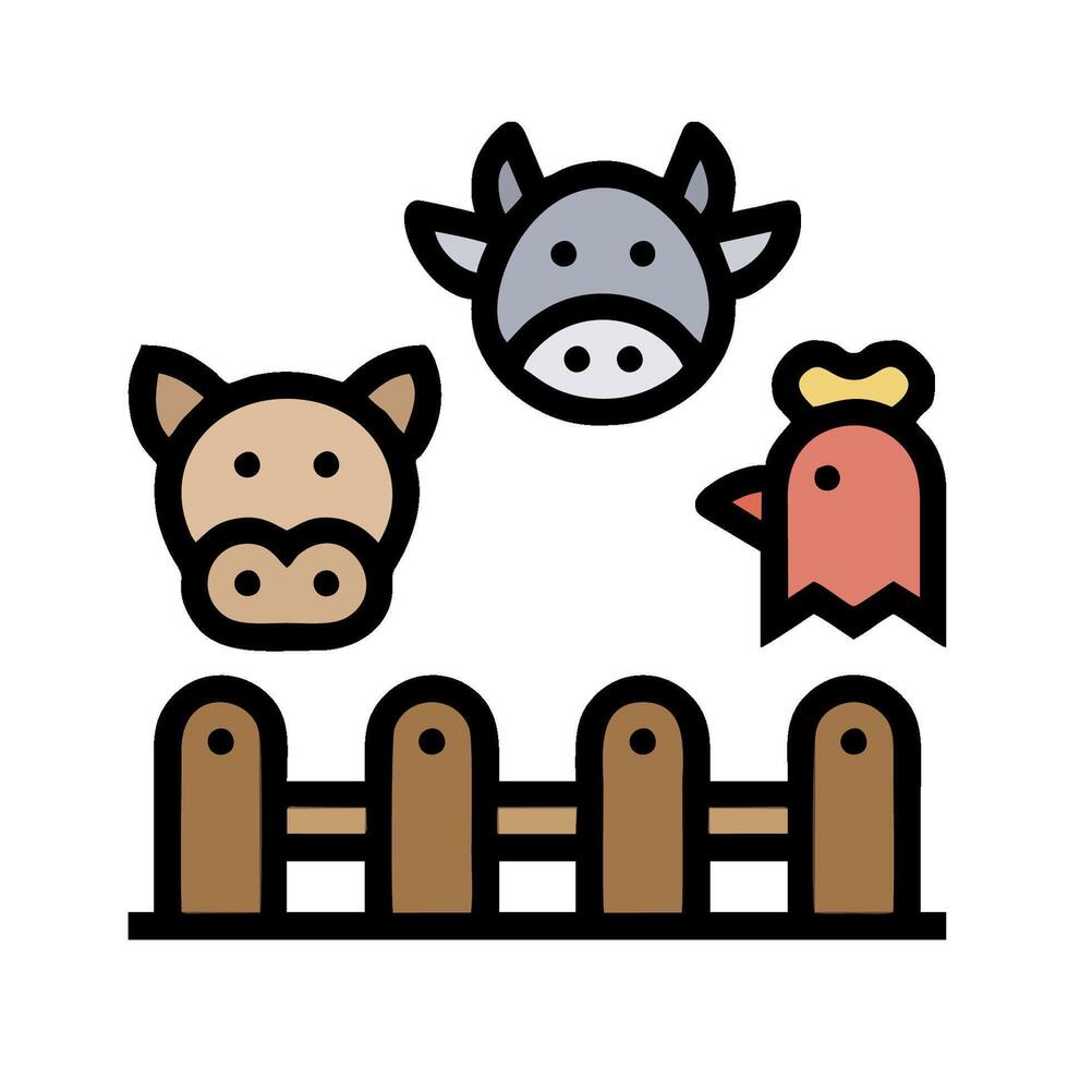 Farm animals icon set illustration vector