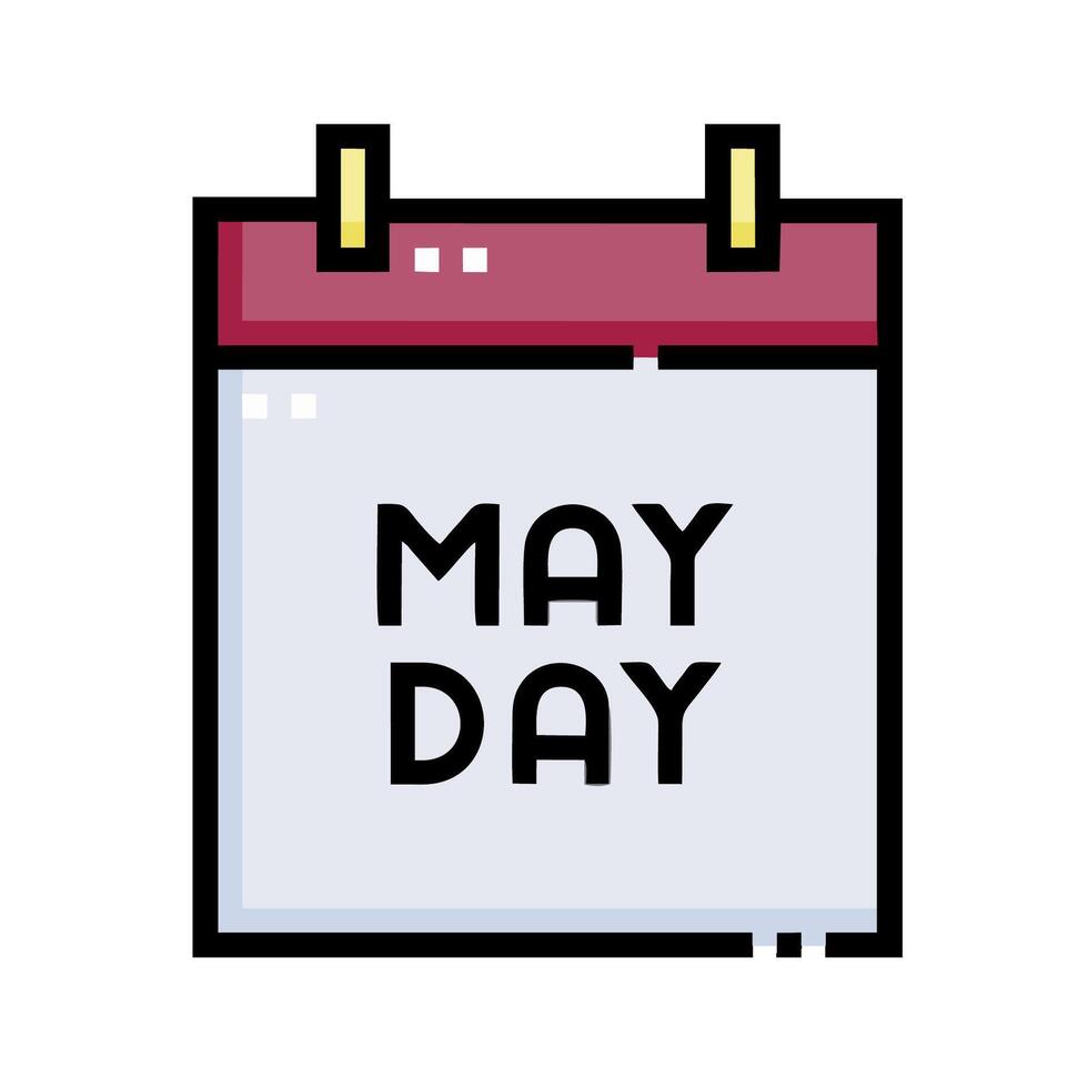 May day calendar icon illustration design vector