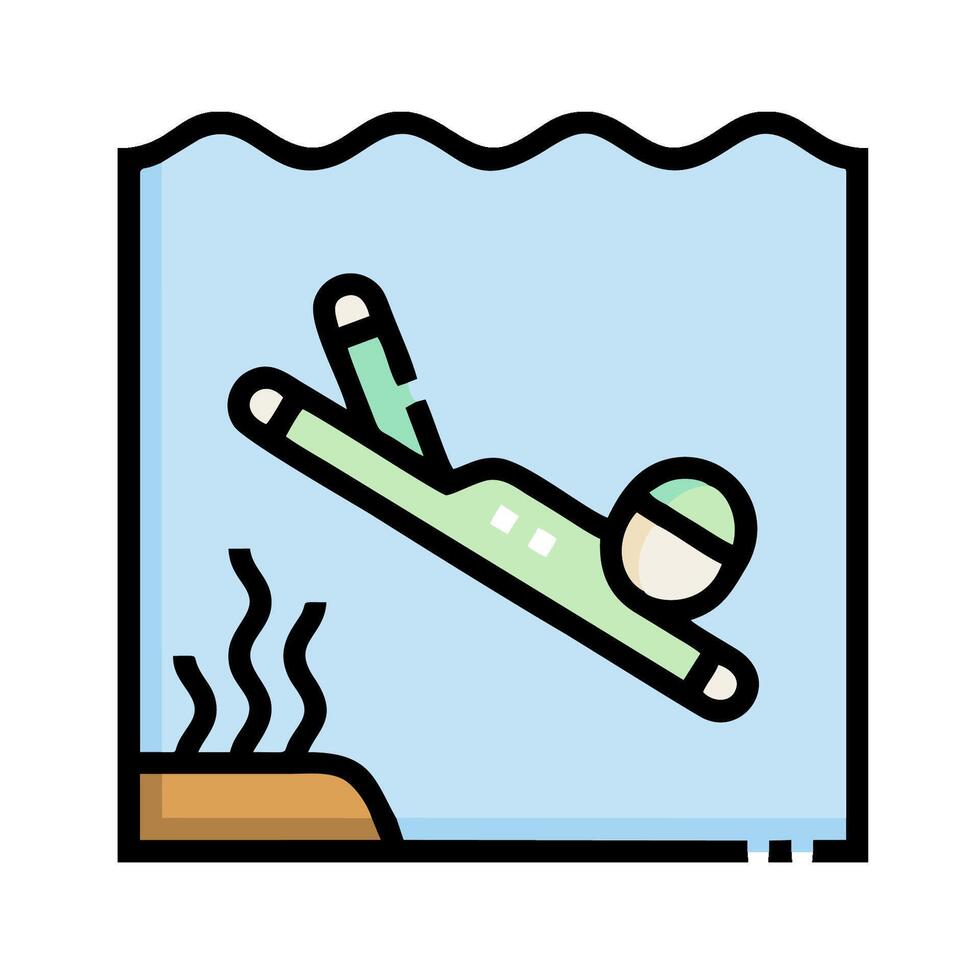 A man in a wetsuit is floating in the water vector