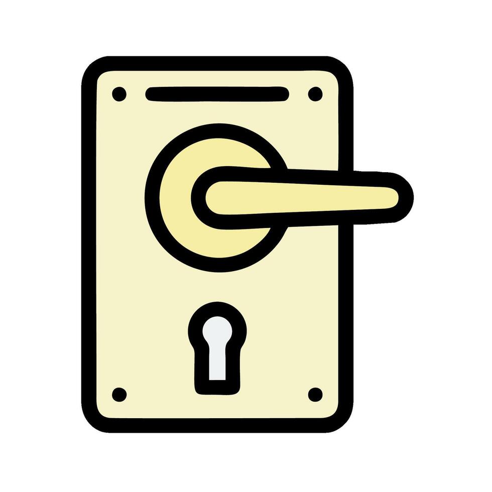 A door handle with a keyhole icon vector